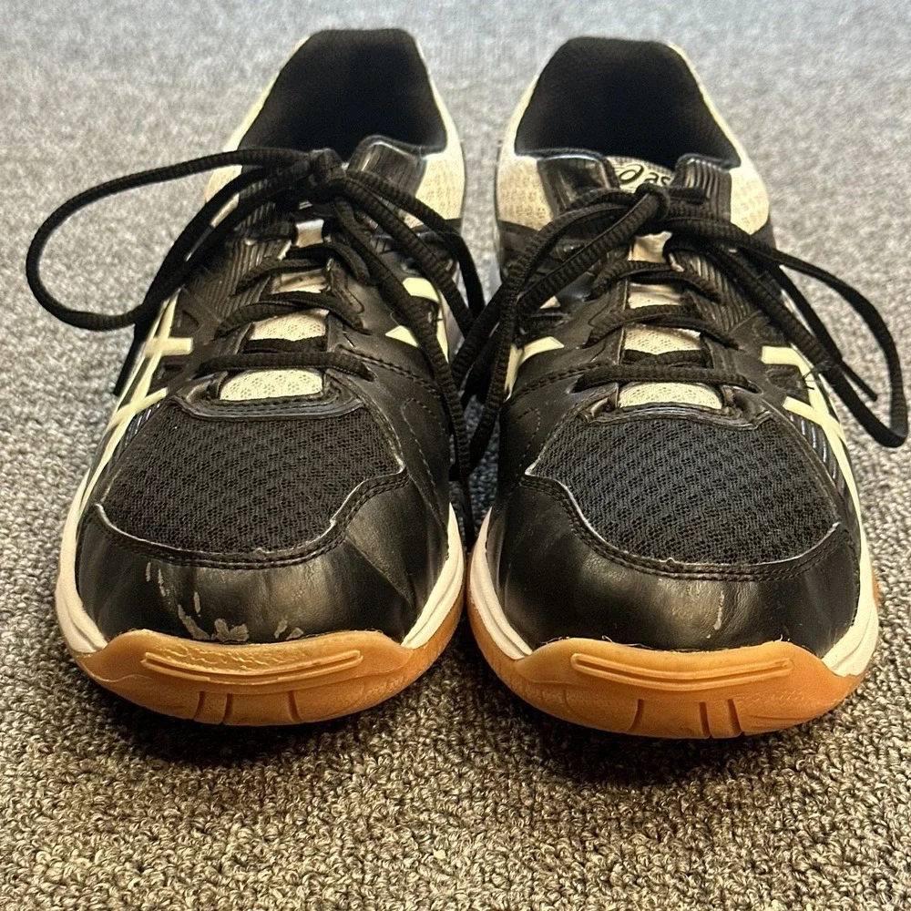 Asics Shoes Womens 9 Gel Upcourt 3 Volleyball Shoe 1072A031 Laced Up Black Slip‎